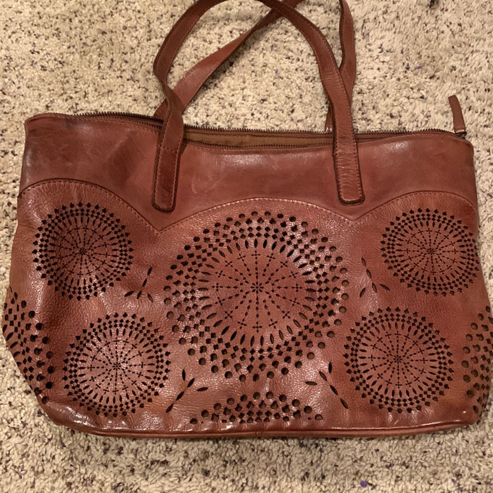 Boho Leather Tote